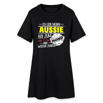 Aussi Australien Shepherd Hund Geschenk Mond - Frauen T-Shirt-Kleid - Schwarz - Vorne