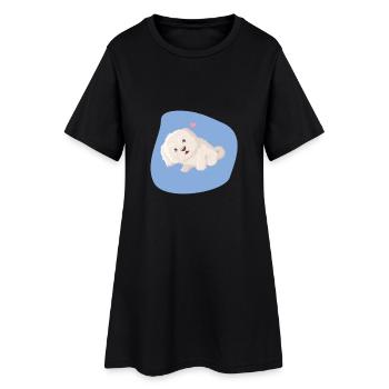 yeux de chien chiot - Robe T-shirt Femme - noir - Devant