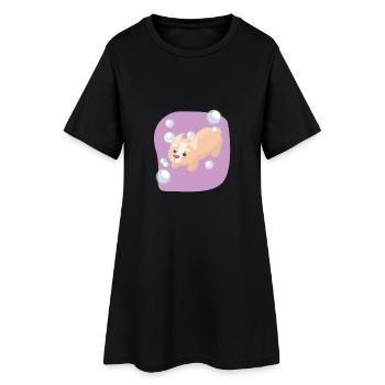 Bulles de savon chien - Robe T-shirt Femme - noir - Devant
