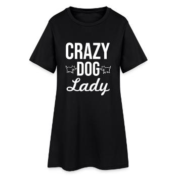 Dame de chien folle - Robe T-shirt Femme - noir - Devant