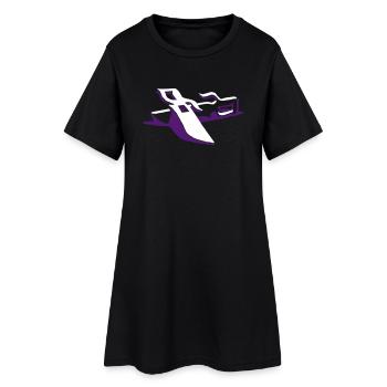knivesgrey - Frauen T-Shirt-Kleid - Schwarz - Vorne