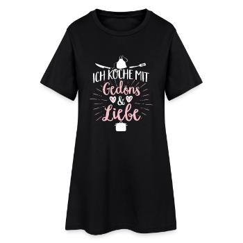 Kochen mit Gedöns und Liebe schwarz - Frauen T-Shirt-Kleid - Schwarz - Vorne