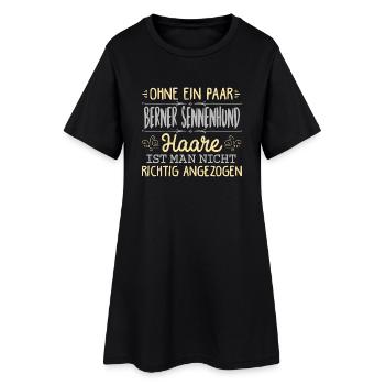 BERNER SENNENHUND Haare gehören dazu - Frauen T-Shirt-Kleid - Schwarz - Vorne