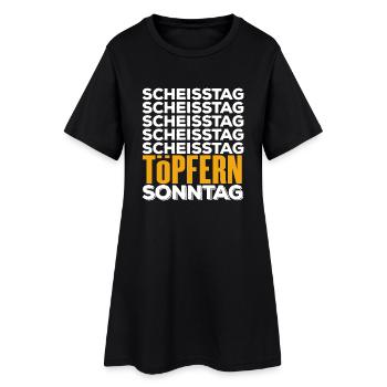 TÖPFERN - Scheisstag - Frauen T-Shirt-Kleid - Schwarz - Vorne