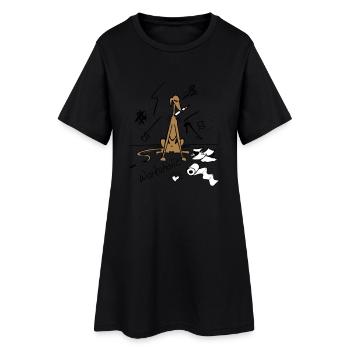 workaholic - Robe T-shirt Femme - noir - Devant