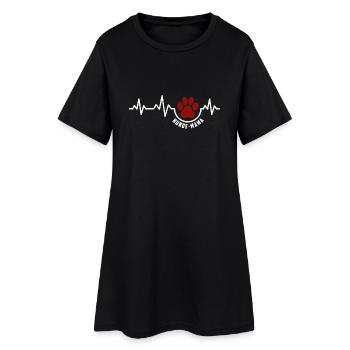 Heartbeat - Hundemama Für Hundefreunde - Frauen T-Shirt-Kleid - Schwarz - Vorne