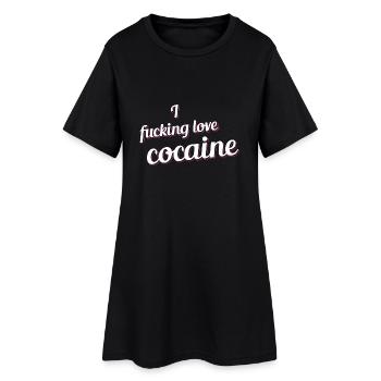 I fucking love cocaine - Frauen T-Shirt-Kleid - Schwarz - Vorne