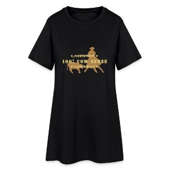(cowsense_2c) - Frauen T-Shirt-Kleid - Schwarz - Vorne