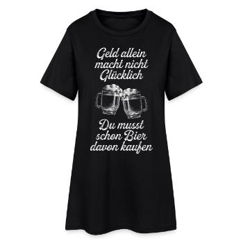 bierkaufen - Frauen T-Shirt-Kleid - Schwarz - Vorne