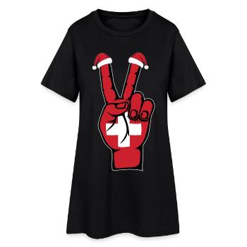 Drapeau de la Suisse Noël Symbole de la paix - Robe T-shirt Femme - noir - Devant