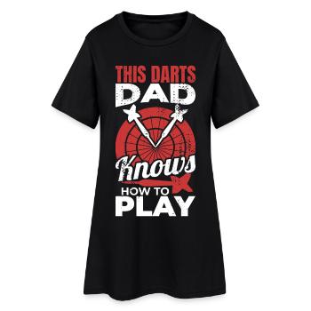 Dieser Darter Vater weiß wie man spielt - Frauen T-Shirt-Kleid - Schwarz - Vorne