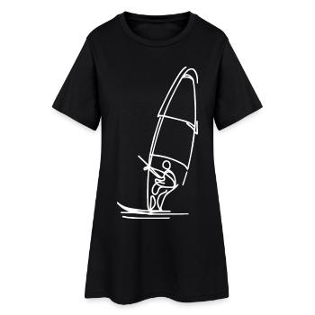 Windsurfing Skizze - Frauen T-Shirt-Kleid - Schwarz - Vorne