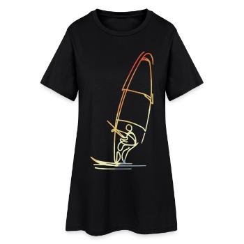 Windsurfer Skizze Vintage - Frauen T-Shirt-Kleid - Schwarz - Vorne