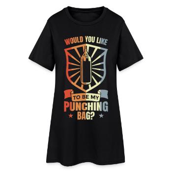 Blague sur le sac de frappe - Robe T-shirt Femme - noir - Devant