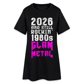 Glam Metal Retro Design des années 80 - Robe T-shirt Femme - noir - Devant