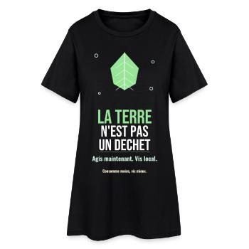 La Terre N'est Pas Un Déchet - Robe T-shirt Femme - noir - Devant