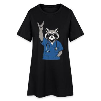 Infirmier Rock Raton Laveur - Humour Infirmière - Robe T-shirt Femme - noir - Devant