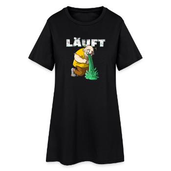 Läuft - Mann übergibt sich, Männerabend Sauftour - Frauen T-Shirt-Kleid - Schwarz - Vorne