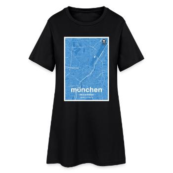 Munich Classic carte de la ville bleue - Robe T-shirt Femme - noir - Devant