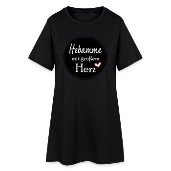 Hebamme mit großem Herz - Frauen T-Shirt-Kleid - Schwarz - Vorne