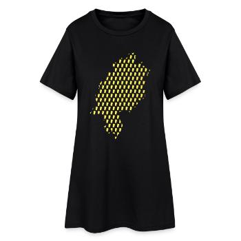Apfelwein Hessen Bembel Karte Geripptes Geschenk - Frauen T-Shirt-Kleid - Schwarz - Vorne