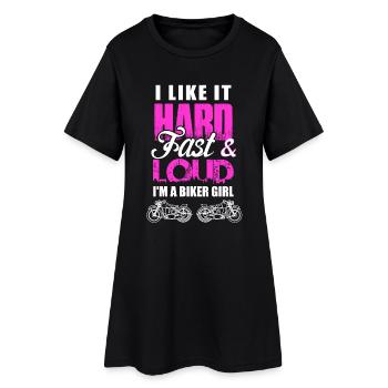 biker girl - Frauen T-Shirt-Kleid - Schwarz - Vorne
