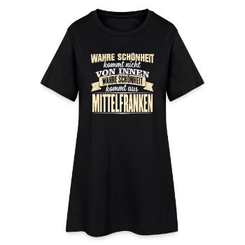 MITTELFRANKEN- Schönheit - Frauen T-Shirt-Kleid - Schwarz - Vorne