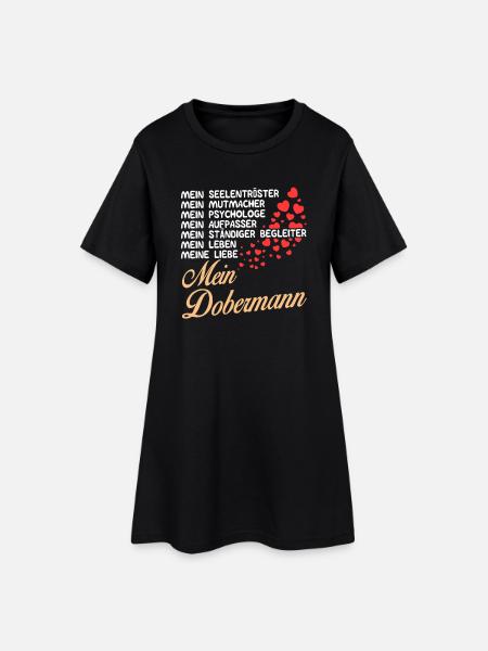 Dobermann - Mein - Frauen T-Shirt-Kleid - Schwarz