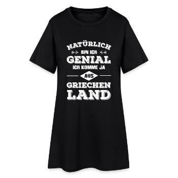 Griechenland - Frauen T-Shirt-Kleid - Schwarz - Vorne