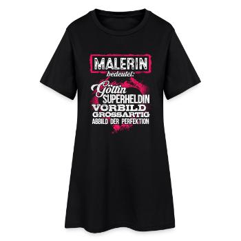MALERIN - Duden - Frauen T-Shirt-Kleid - Schwarz - Vorne