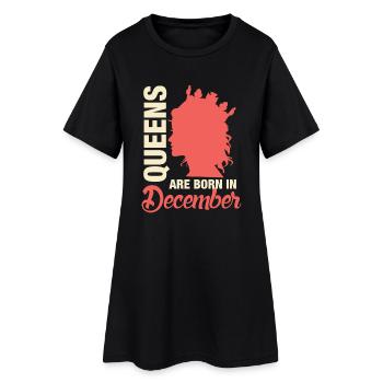 Queens December Birthday - Frauen T-Shirt-Kleid - Schwarz - Vorne