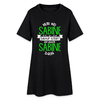 SABINE die Echte - Frauen T-Shirt-Kleid - Schwarz - Vorne