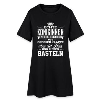 BASTELN - liebe - Frauen T-Shirt-Kleid - Schwarz - Vorne