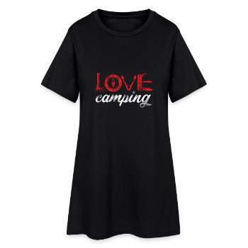 aiment le camping - Robe T-shirt Femme - noir - Devant