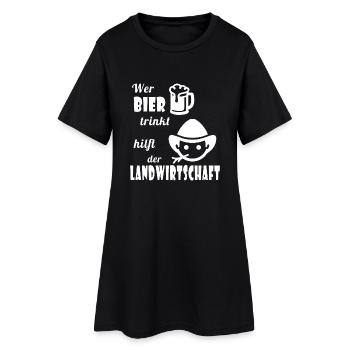 Bier und Landwirtschaft - Frauen T-Shirt-Kleid - Schwarz - Vorne
