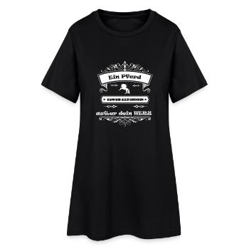 Pferdeliebe - Frauen T-Shirt-Kleid - Schwarz - Vorne