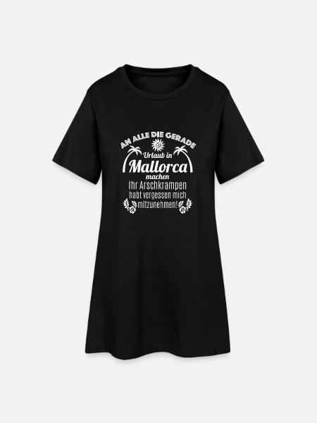 Ab nach Mallorca - Frauen T-Shirt-Kleid - Schwarz