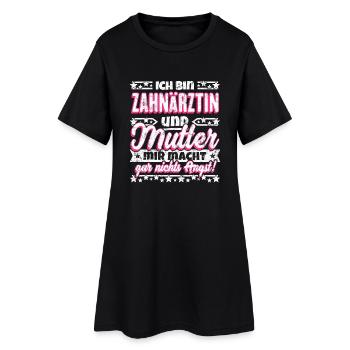 Lustiger Spruch Zahnärztin und Mutter - Frauen T-Shirt-Kleid - Schwarz - Vorne