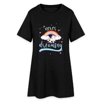 Ne jamais arrêter Dreaming - UNICORN - Robe T-shirt Femme - noir - Devant