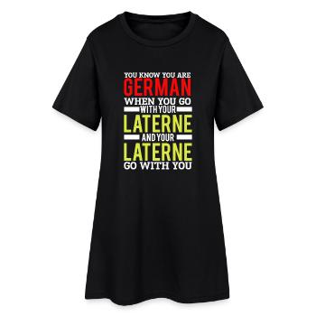 Sankt Martins Umzug - Geh mit deiner Laterne - Frauen T-Shirt-Kleid - Schwarz - Vorne