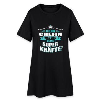 CHEFIN-Superkräfte GESCHENK - Frauen T-Shirt-Kleid - Schwarz - Vorne