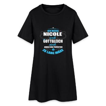 NICOLE-Geschenk - Frauen T-Shirt-Kleid - Schwarz - Vorne