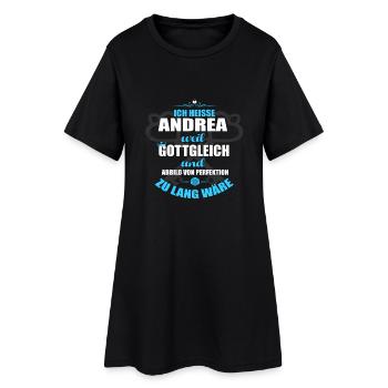 ANDREA-Geschenk - Frauen T-Shirt-Kleid - Schwarz - Vorne