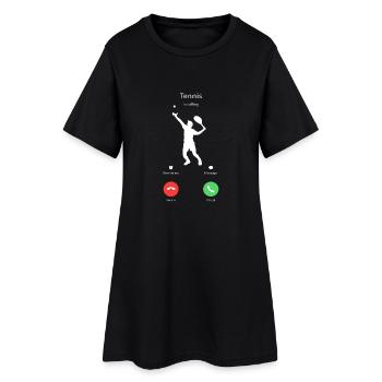 Tennis Tennis appelle T-shirt cadeau téléphone portable d'appel - Robe T-shirt Femme - noir - Devant