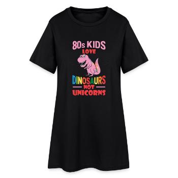 80 Les enfants adorent les dinosaures, pas licornes! - Robe T-shirt Femme - noir - Devant