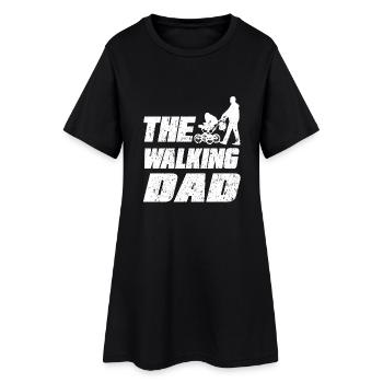 The Walking dad - Frauen T-Shirt-Kleid - Schwarz - Vorne