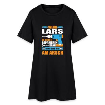 LARS Name Geschenk Reparatur reparieren - Frauen T-Shirt-Kleid - Schwarz - Vorne