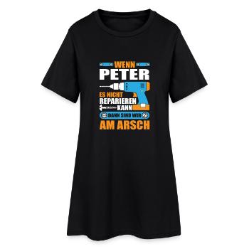 Peter Name Geschenk Reparatur reparieren - Frauen T-Shirt-Kleid - Schwarz - Vorne