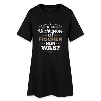 fischen, Fischer, Geschenk - Frauen T-Shirt-Kleid - Schwarz - Vorne
