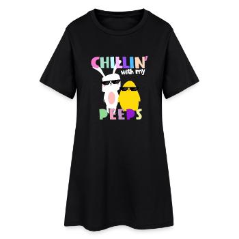 Chillin 'with my peeps - Easter shirt - Women’s T-Shirt Dress - black - Front